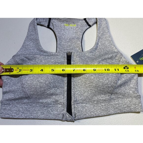 Tek Gear Womens Size Small Sports Bra Grey Zip Front - Picture 6 of 9